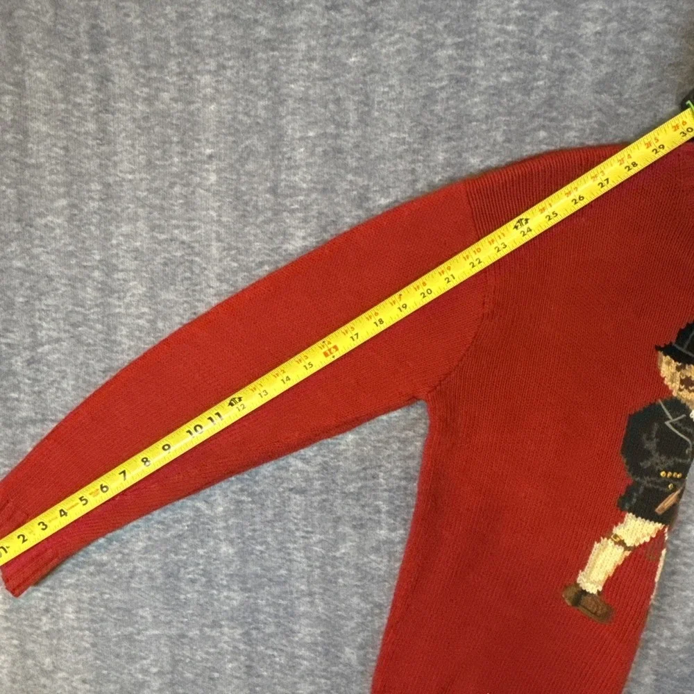RARE Vintage 90s Polo‎ Ralph Lauren Red Equestrian Horse Knit Sweater Medium